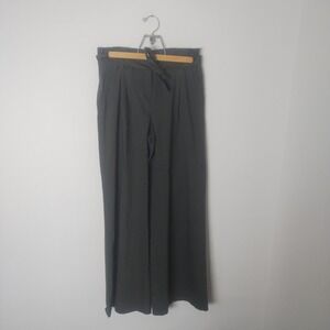 Classiques Entier Wide Leg Pants Women's 8 Olive‎ Green Linen Blend Minimalist